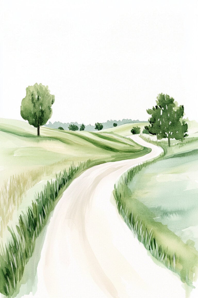 Country Road Leading into the Horizon
