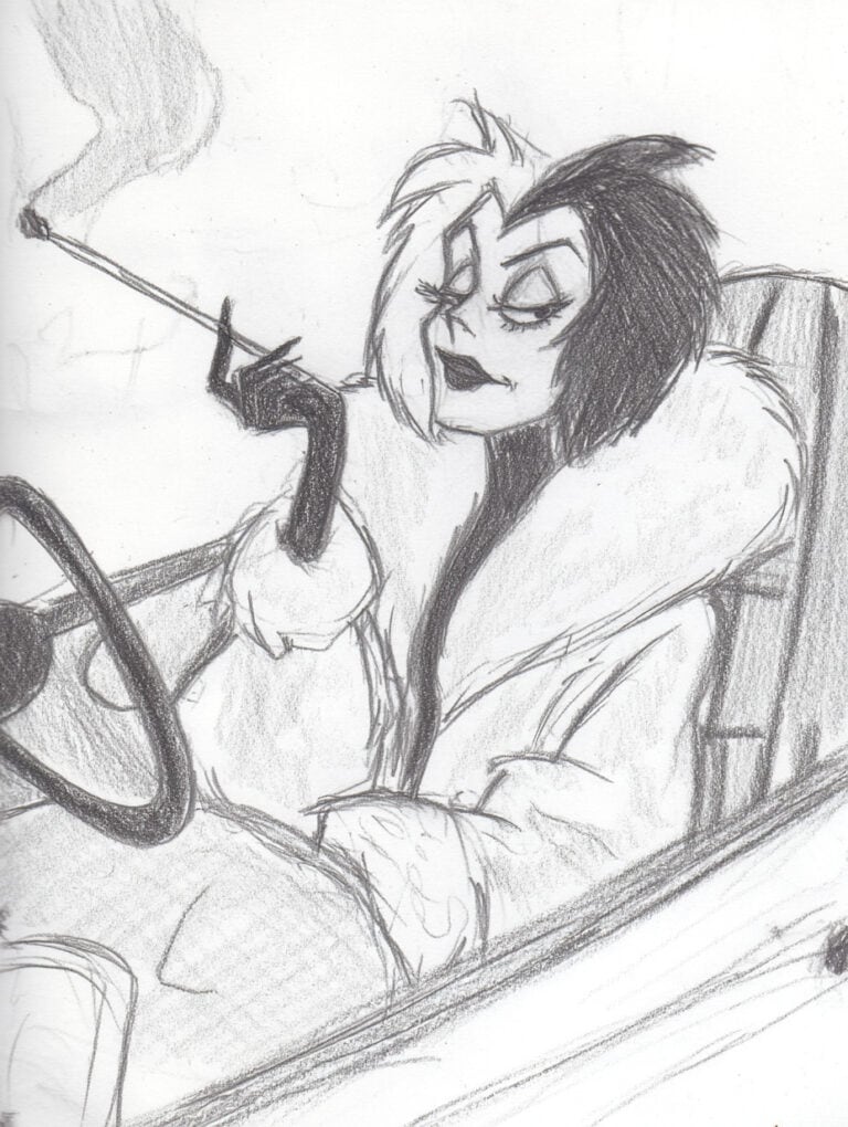 Cruella Draped In Her Fur Coat