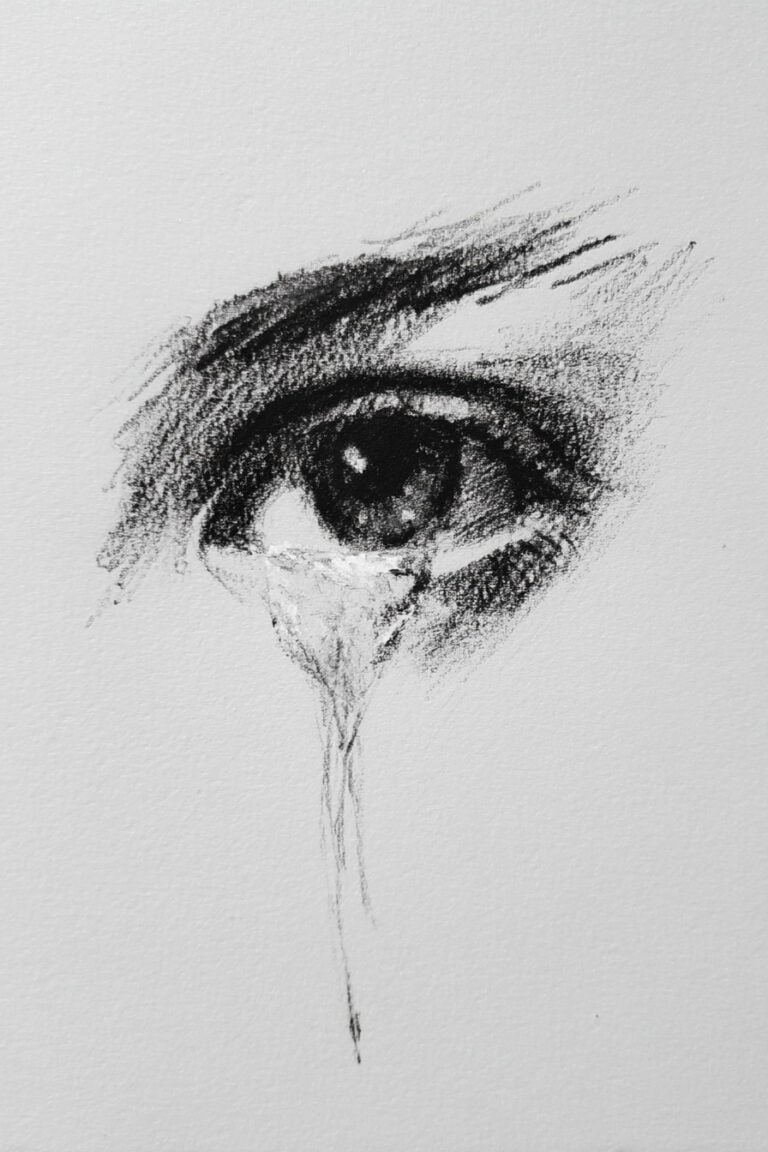 Crying eye close up