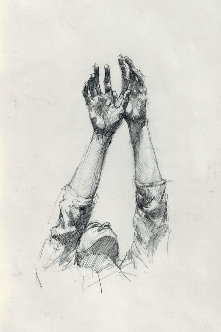 Interlaced fingers in a stretch