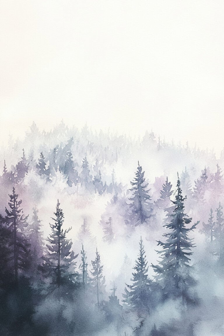 Misty Forest with Soft Trees