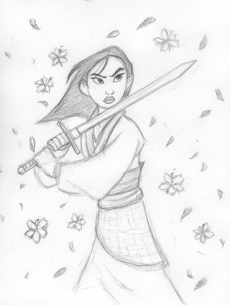 Mulan Practicing With Her Sword