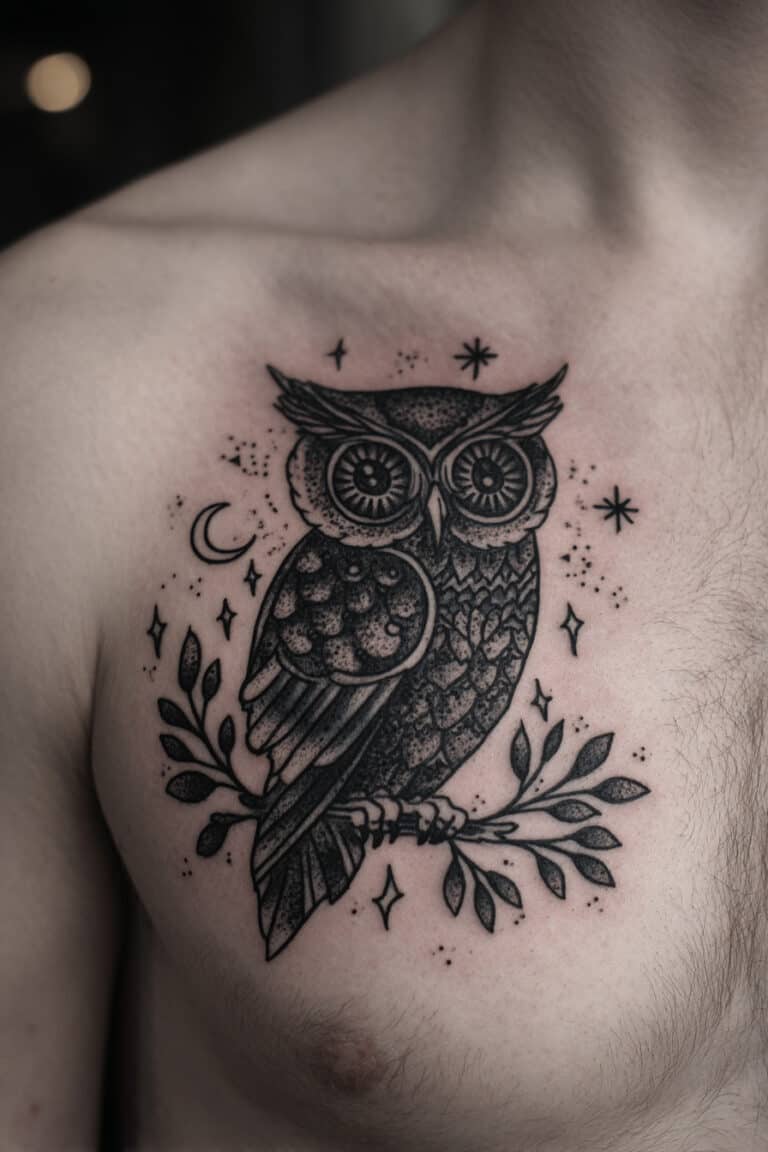 Owl with Constellation Eyes