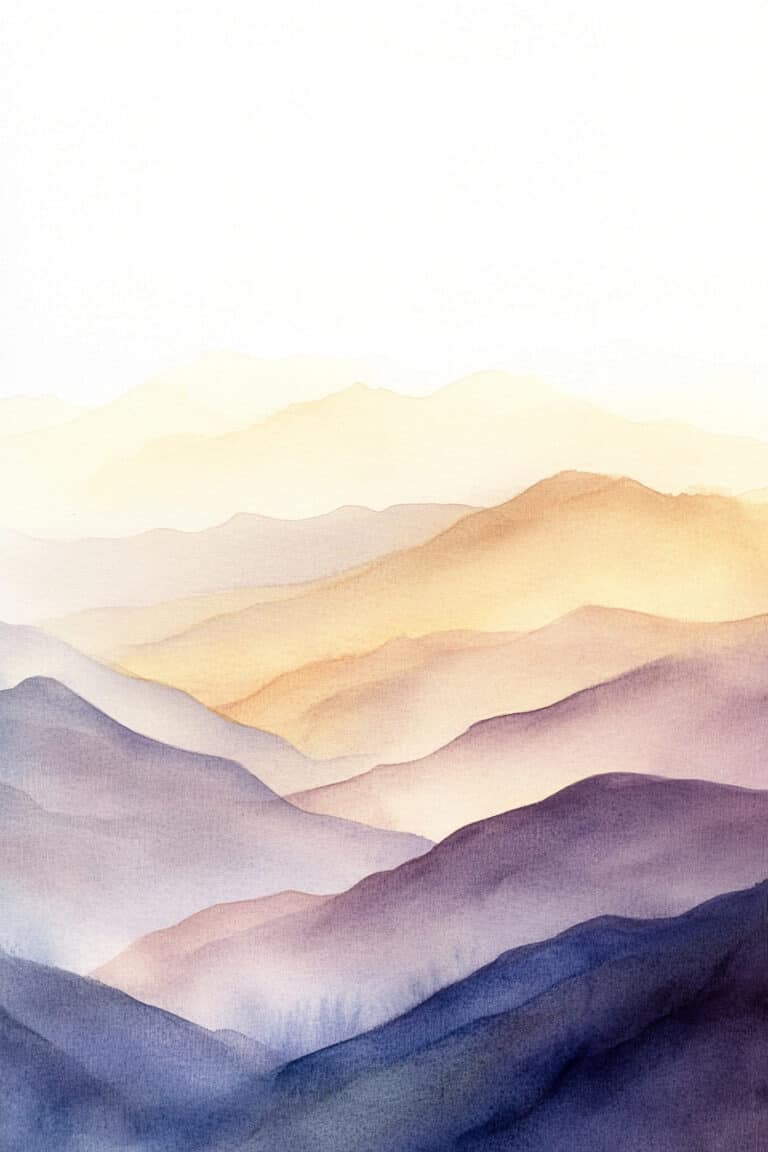 Peaceful Mountain Landscape at Sunset