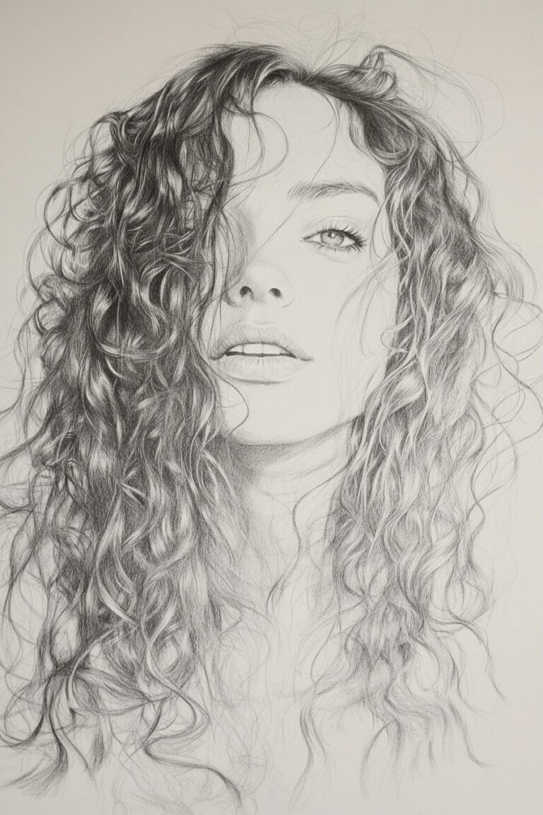 Woman with curly hair