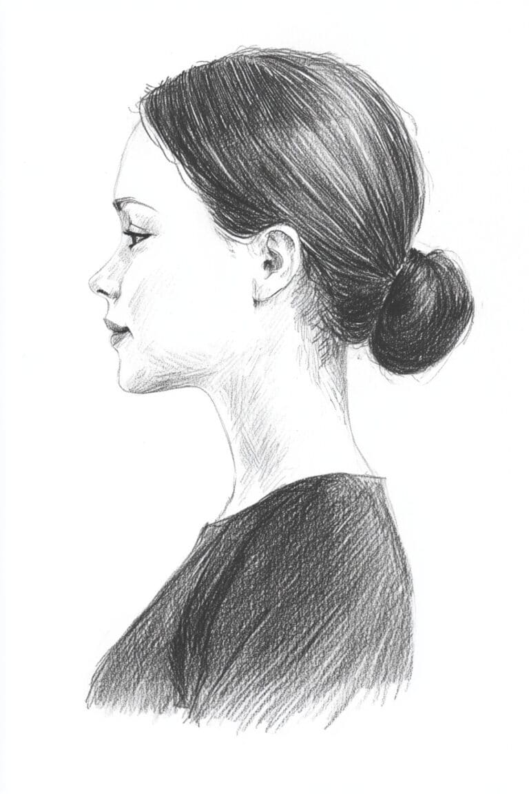 Woman with elongated neck