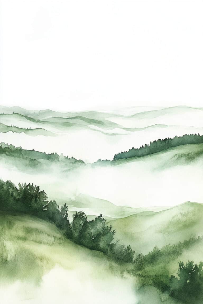 Rolling Fog over a Hillside