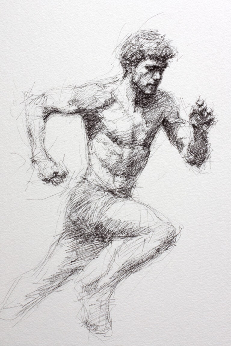 A runner in mid-stride