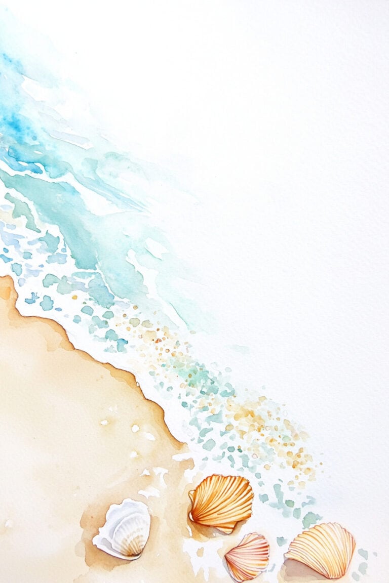 Simple Beach Scene with Waves and Sand