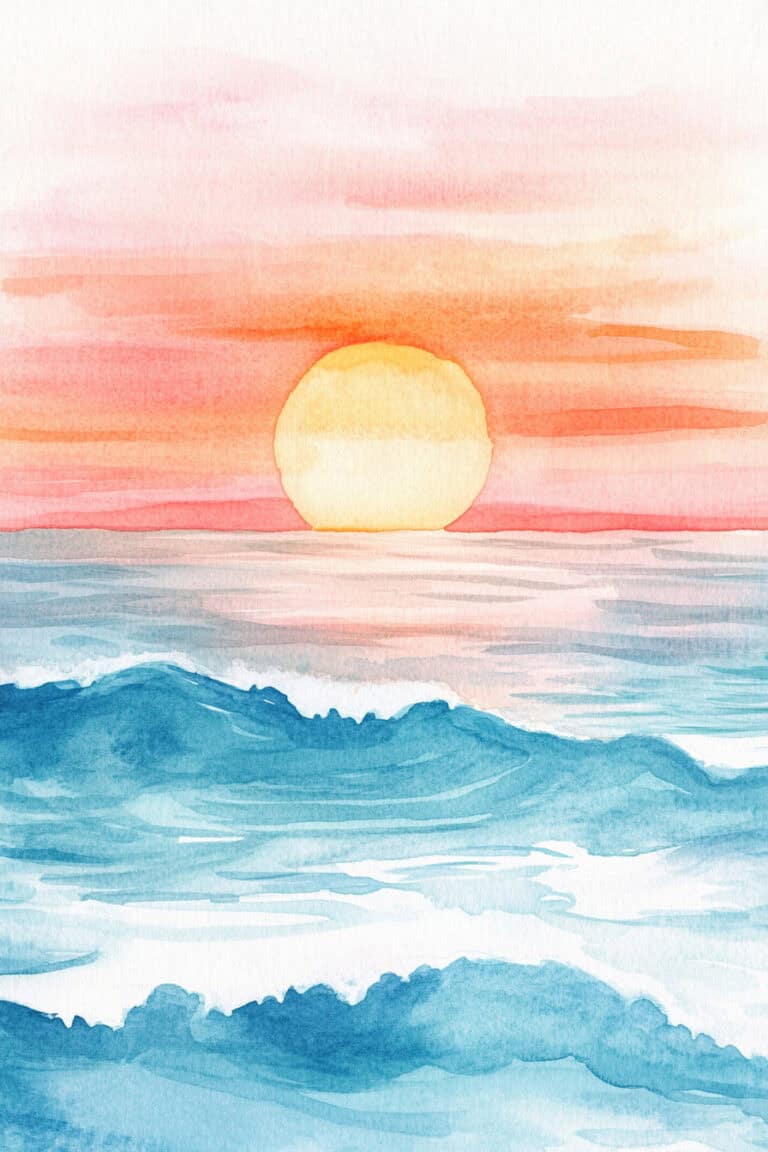Sunset Over the Ocean