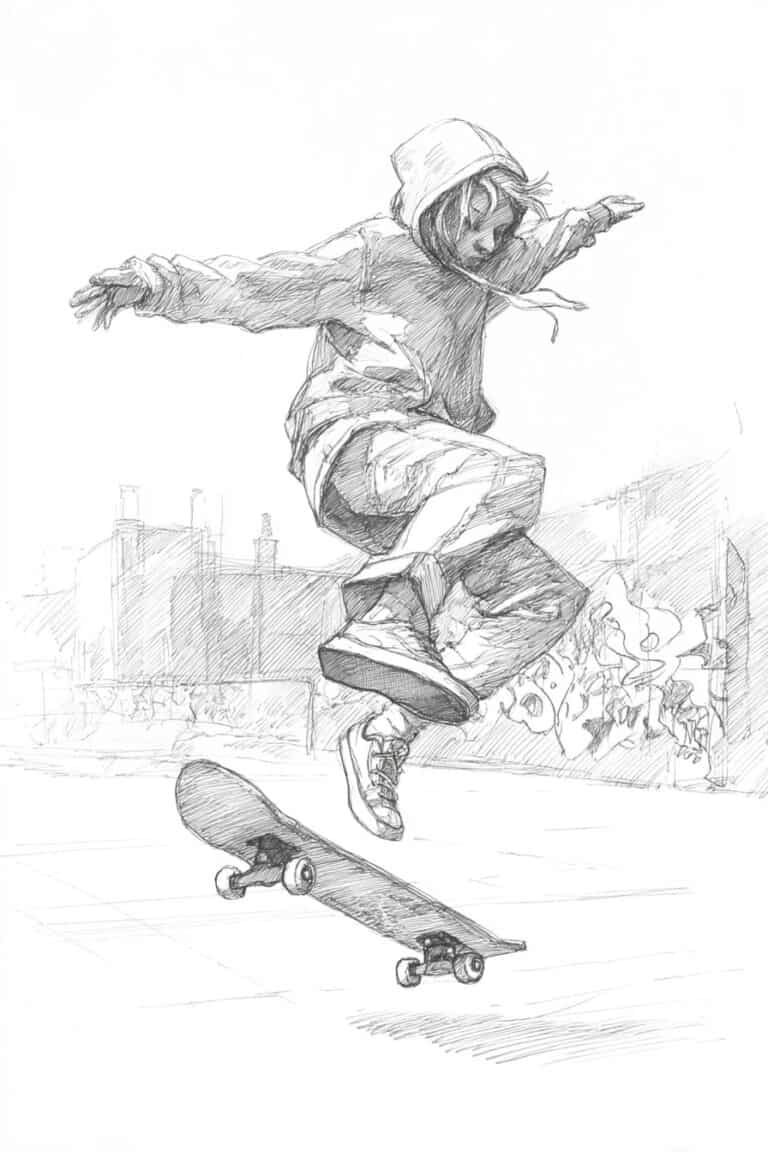 Teen on a skateboard