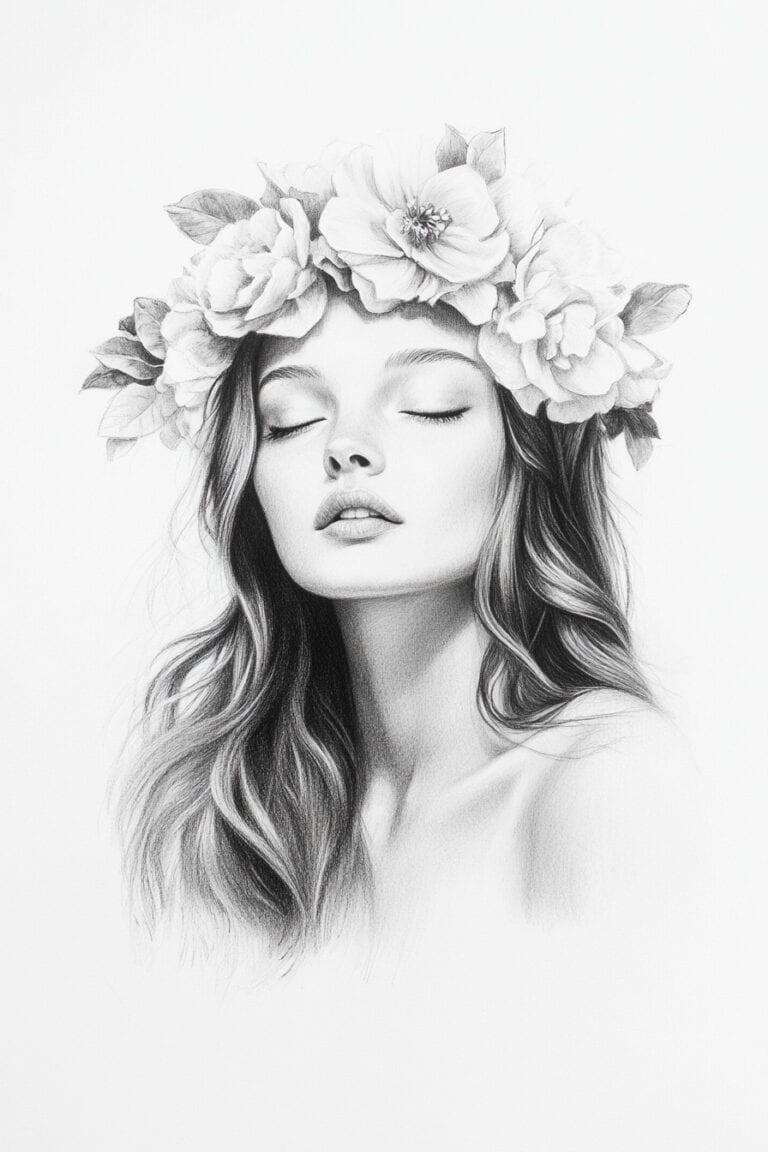 Woman wearing flower crown