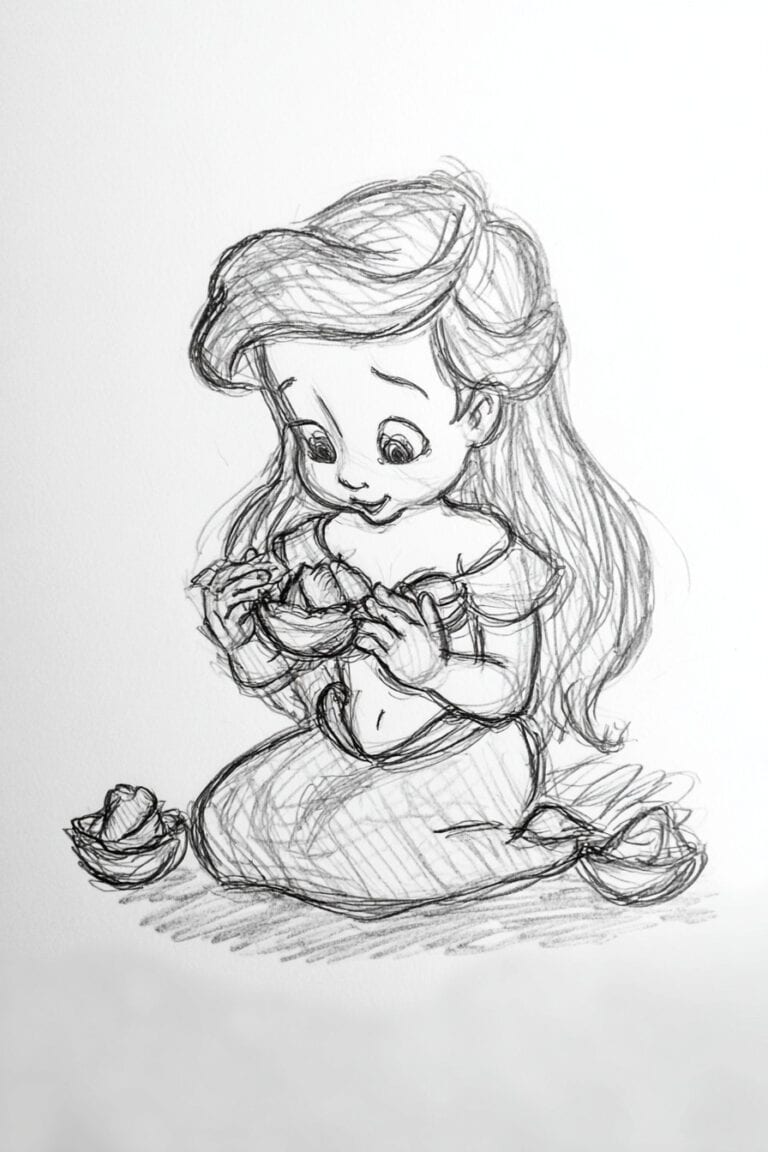 Ariel Playing with Seashells