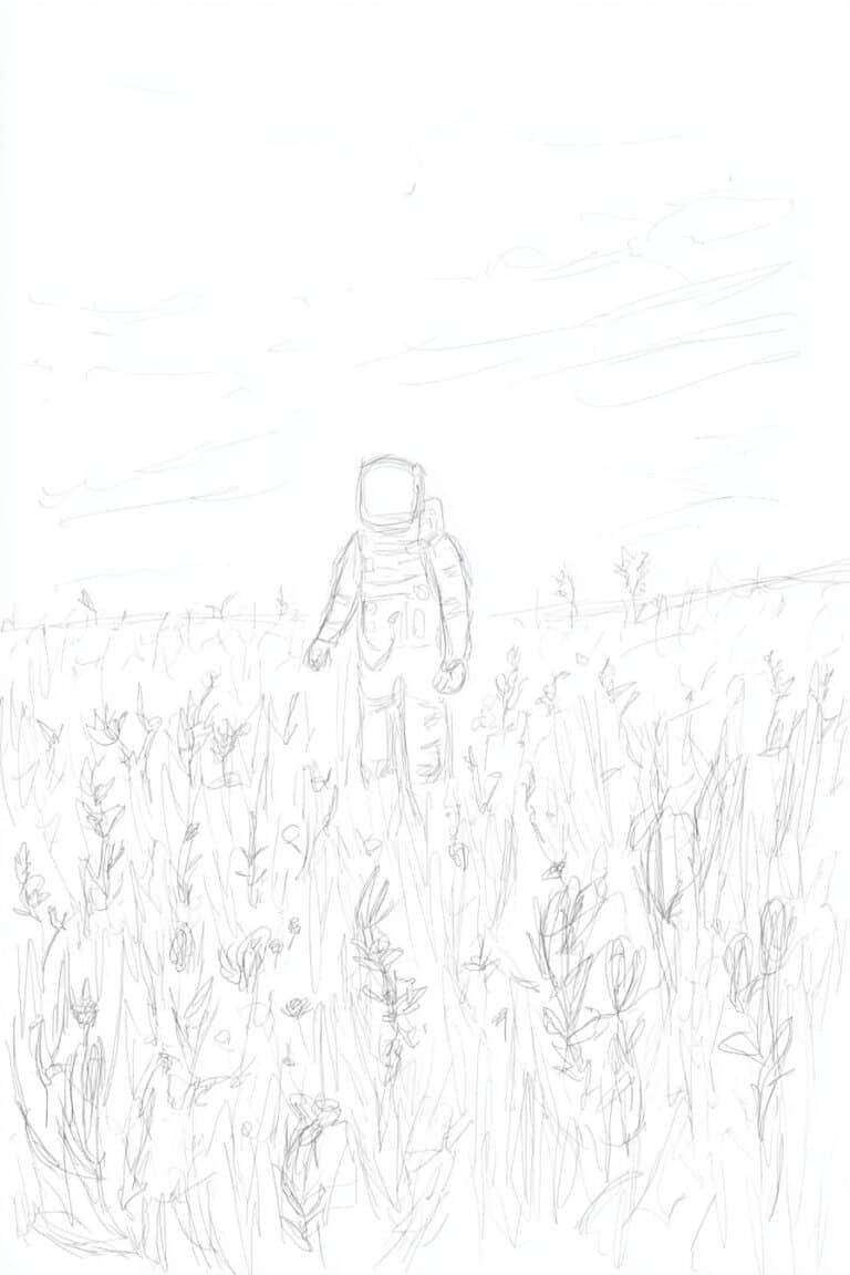 Astronaut In A Flower Field