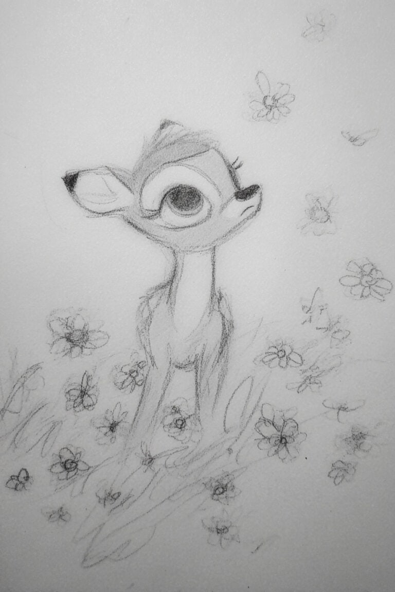 Bambi Looking Up Curiously