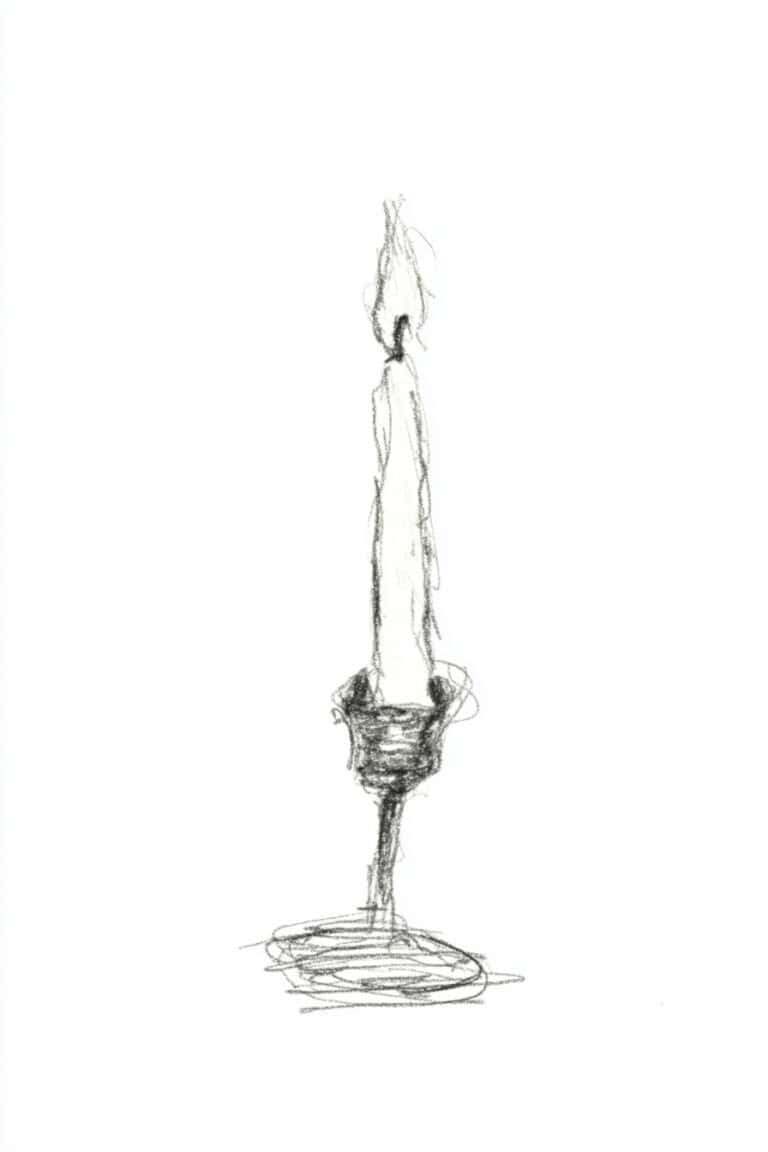 Candle in Brass Holder