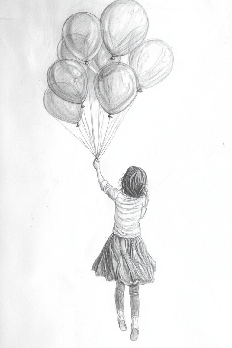 Girl Holding Balloons