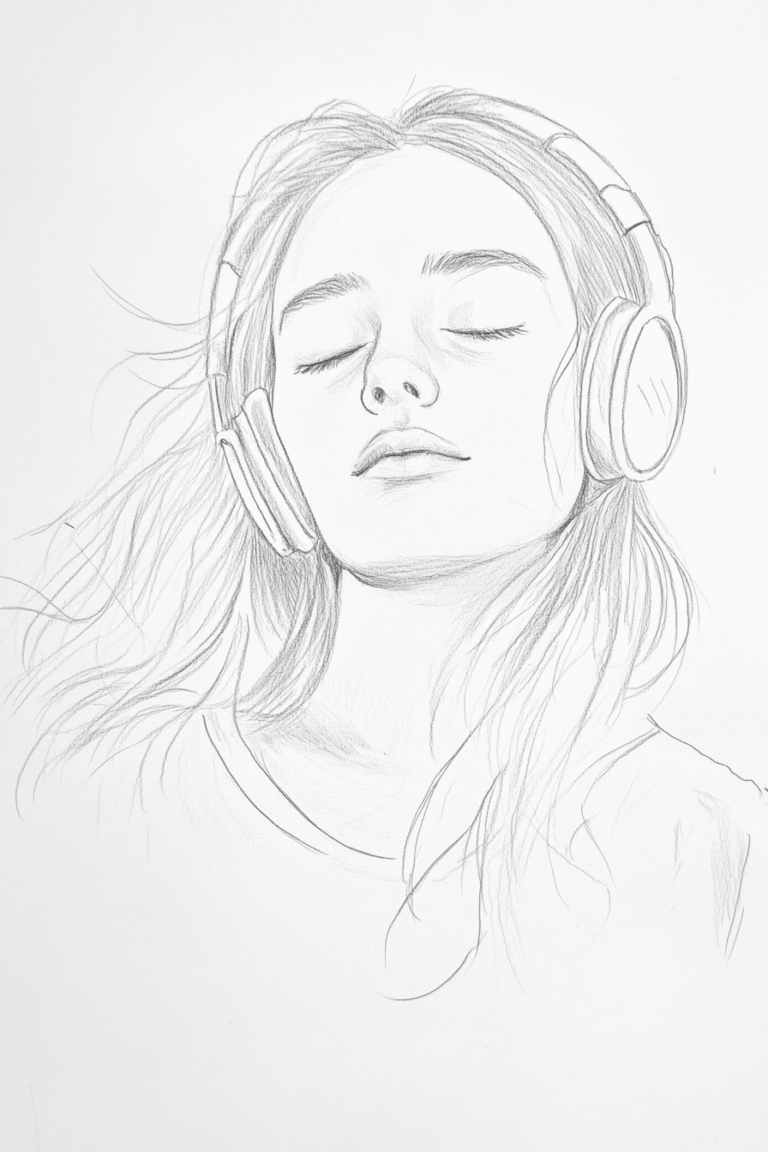 Girl Listening to Music