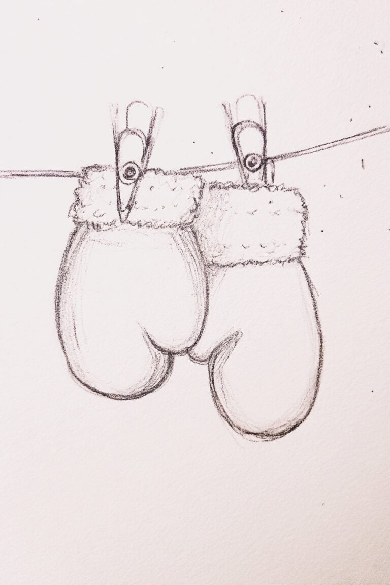 Mittens Hanging to Dry
