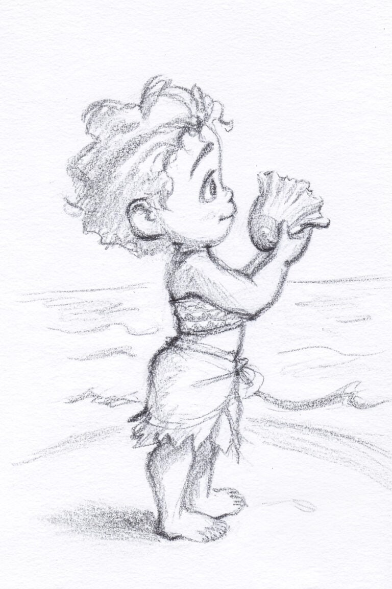Moana Holding a Conch Shell