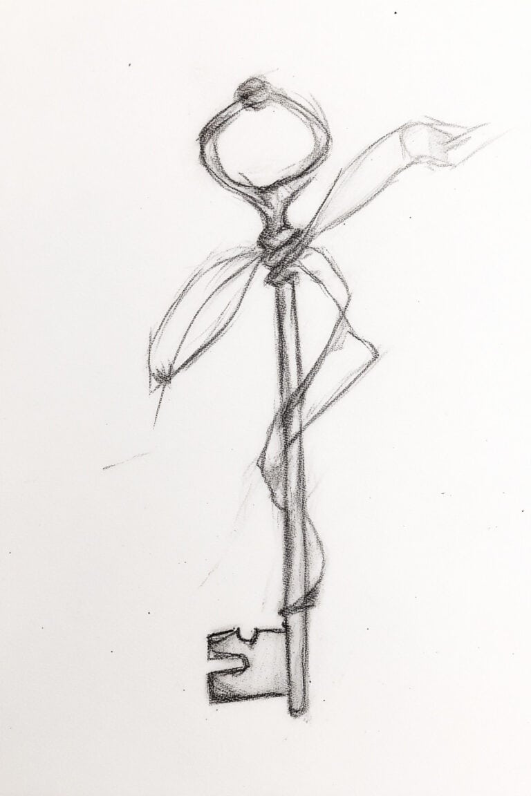 Old Key with Ribbon
