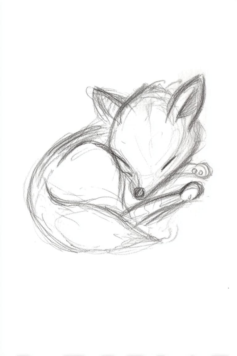 Sleeping Fox Tail-Wrapped