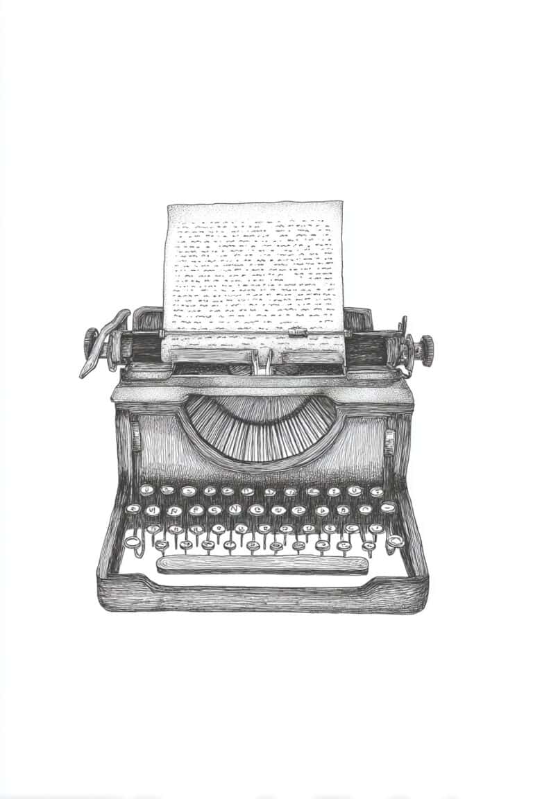 Typewriter with Paper