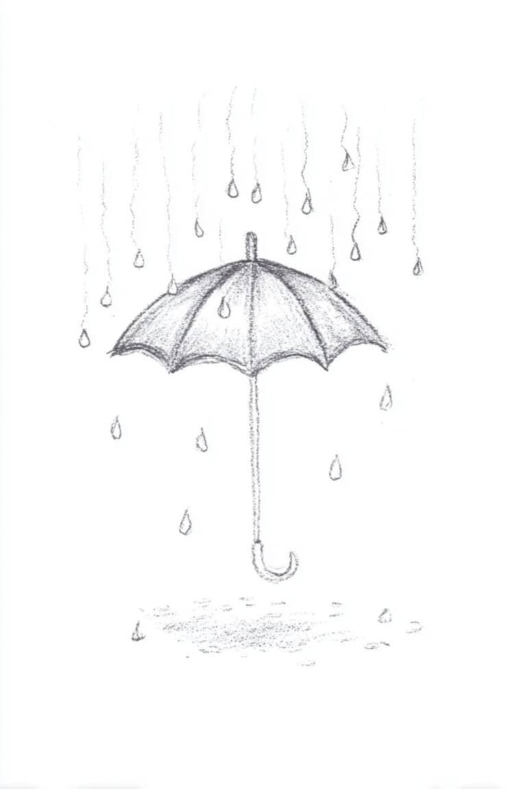 Umbrella with Raindrops
