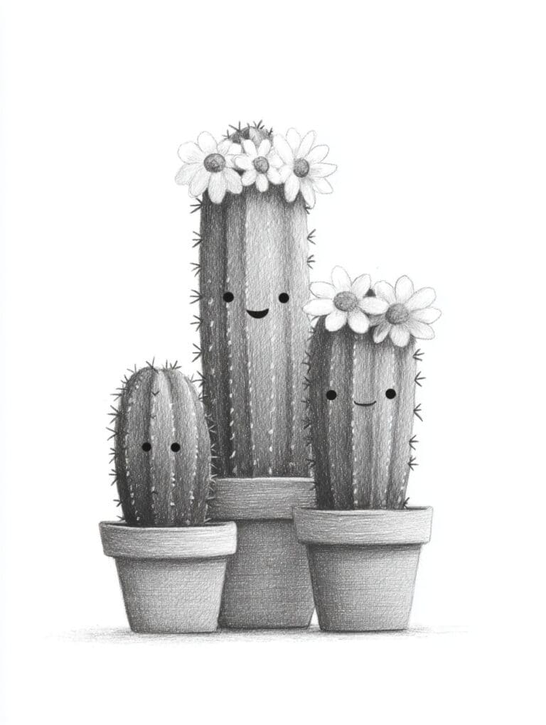 Adorable Cactus Family