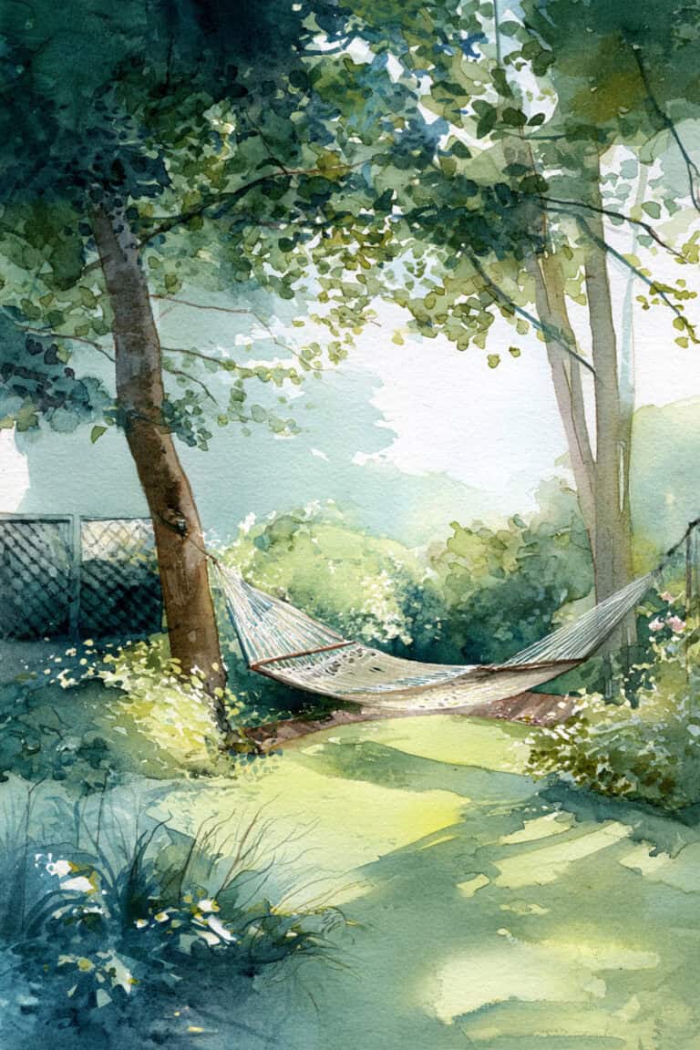 Backyard Hammock Scene