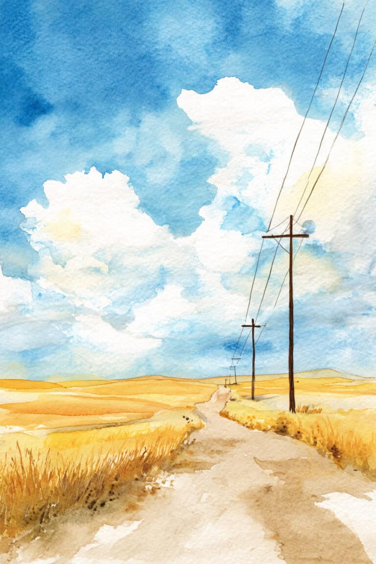 Country Road Through Wheat