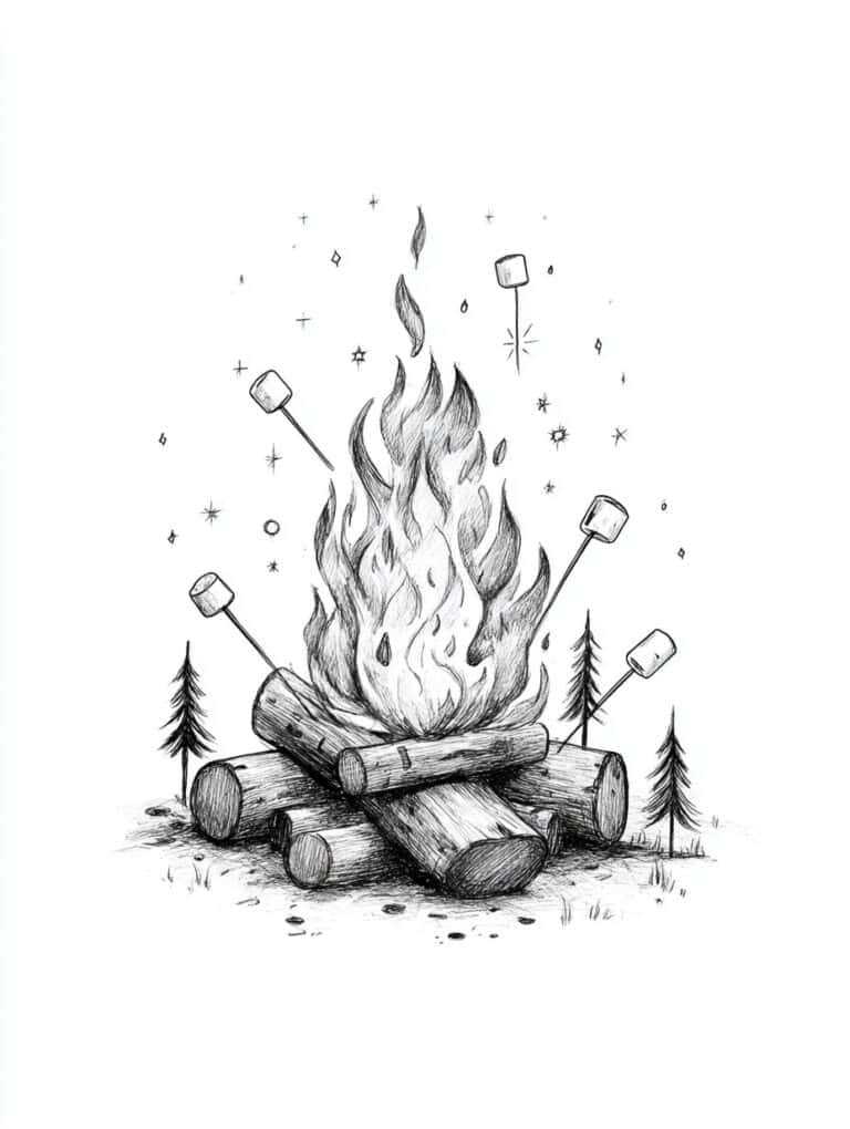 Cozy Campfire Scene