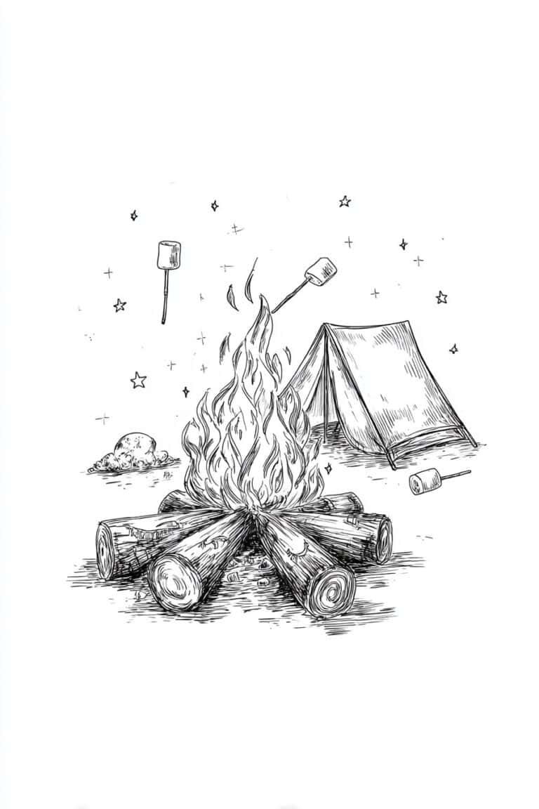 Cozy Campfire Scene