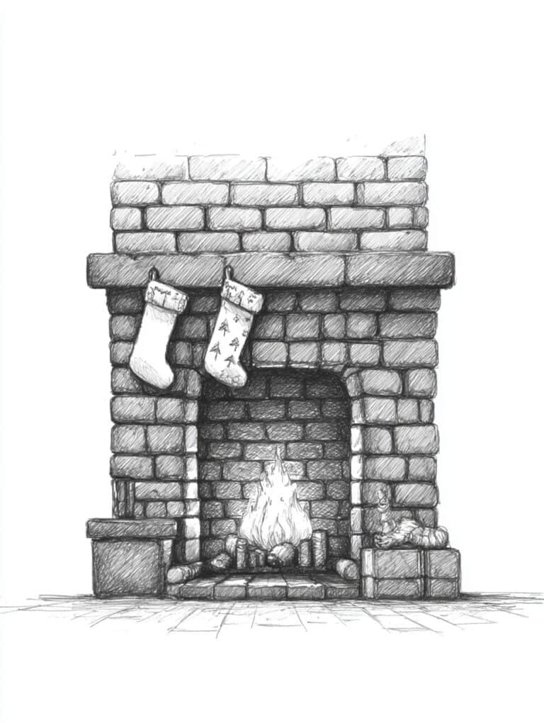 Cozy Fireplace with Stockings