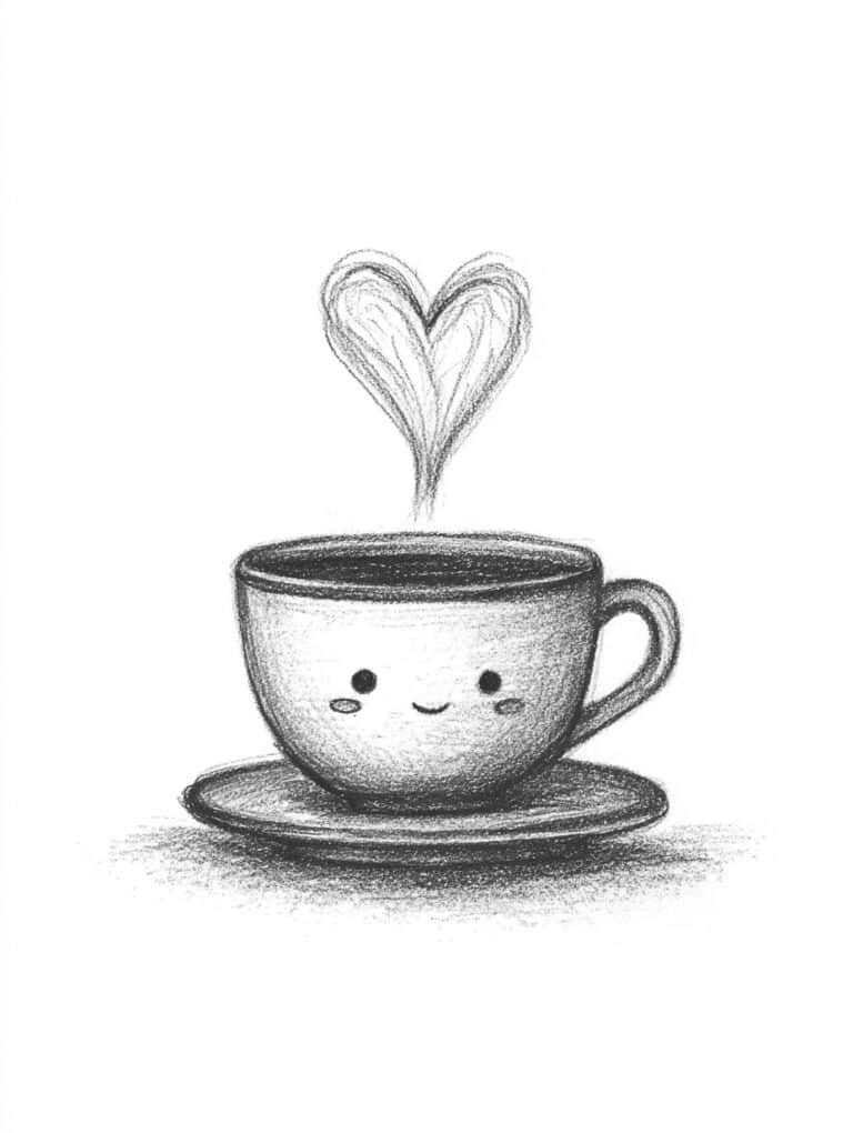Cozy Tea Cup with Steam Hearts