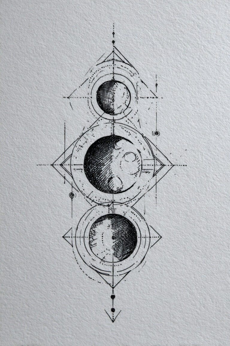 Geometric Moon Phases