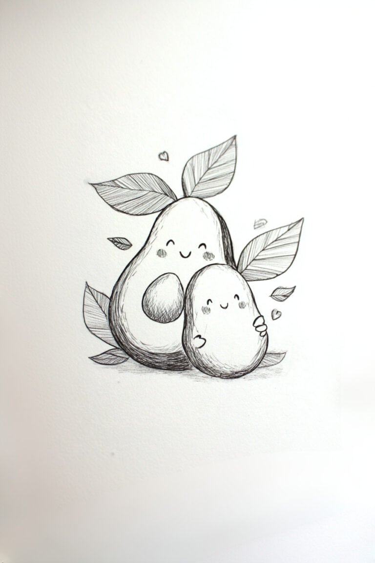 Kawaii Avocado Family