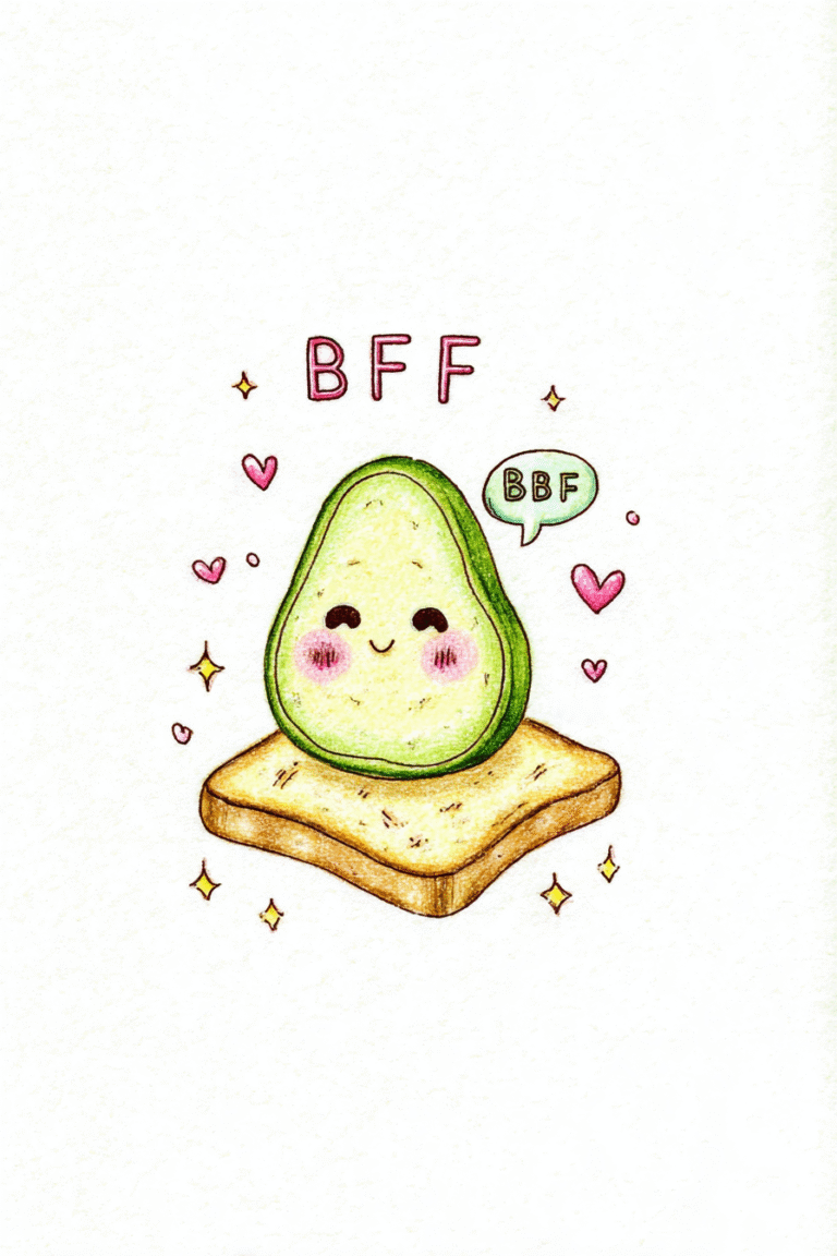 Kawaii Avocado Toast BFF Goals
