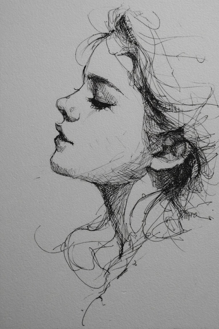 Minimalist Line Art Portrait