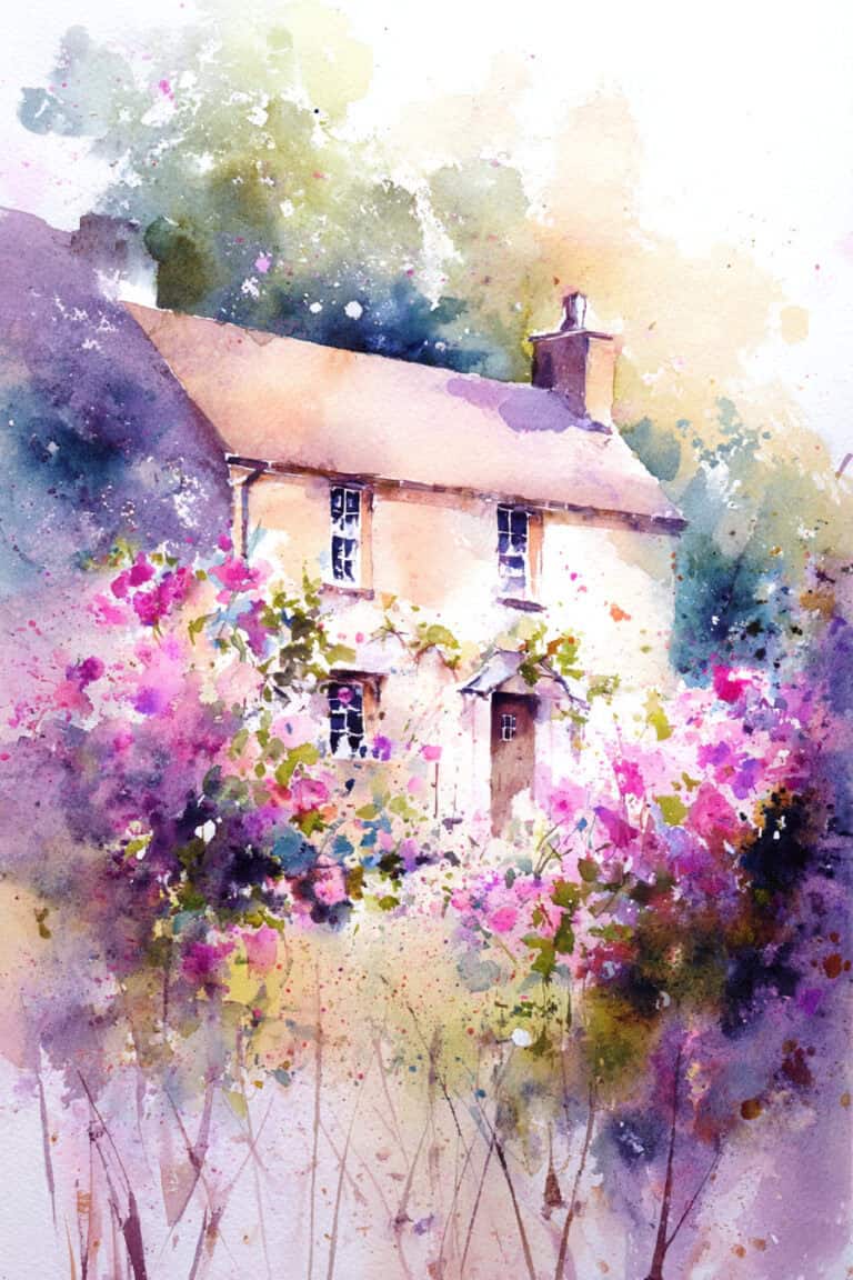 Rustic Cottage with Wildflowers