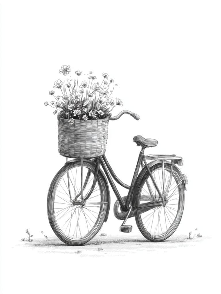 Vintage Bicycle with Basket