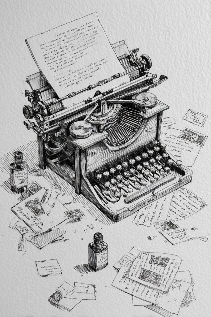 Aesthetic pen sketch