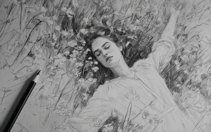 emthehuman1_a_pencil_next_to_a_sketch_of_a_young_woman_lying_on_ca098ac4-64f2-43fa-a110-fabc5aaa763d