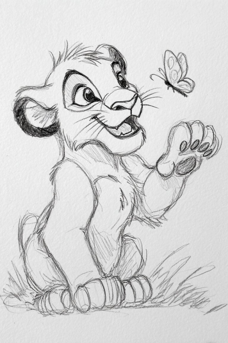 Playful Simba & Butterfly Moment