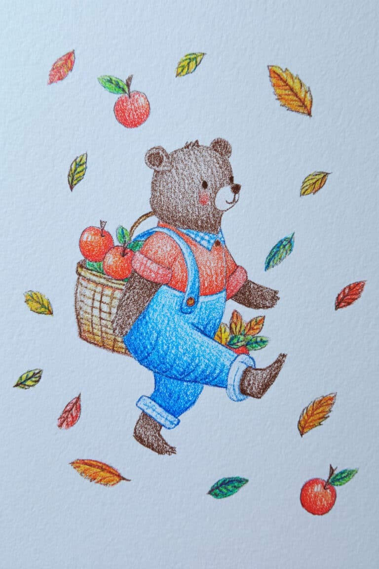 28. Bear Carrying Basket of Apples