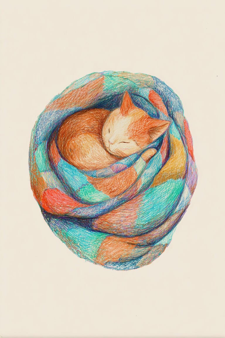 8. Cat Sleeping in Scarf