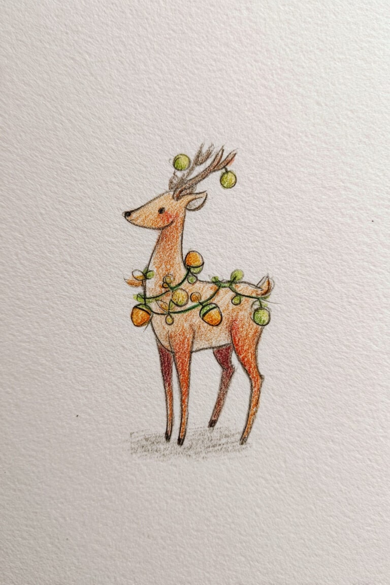 16. Deer with Acorn Garland