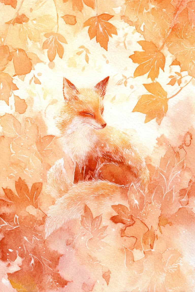 1. Dreamy Fox in Autumn Leaves