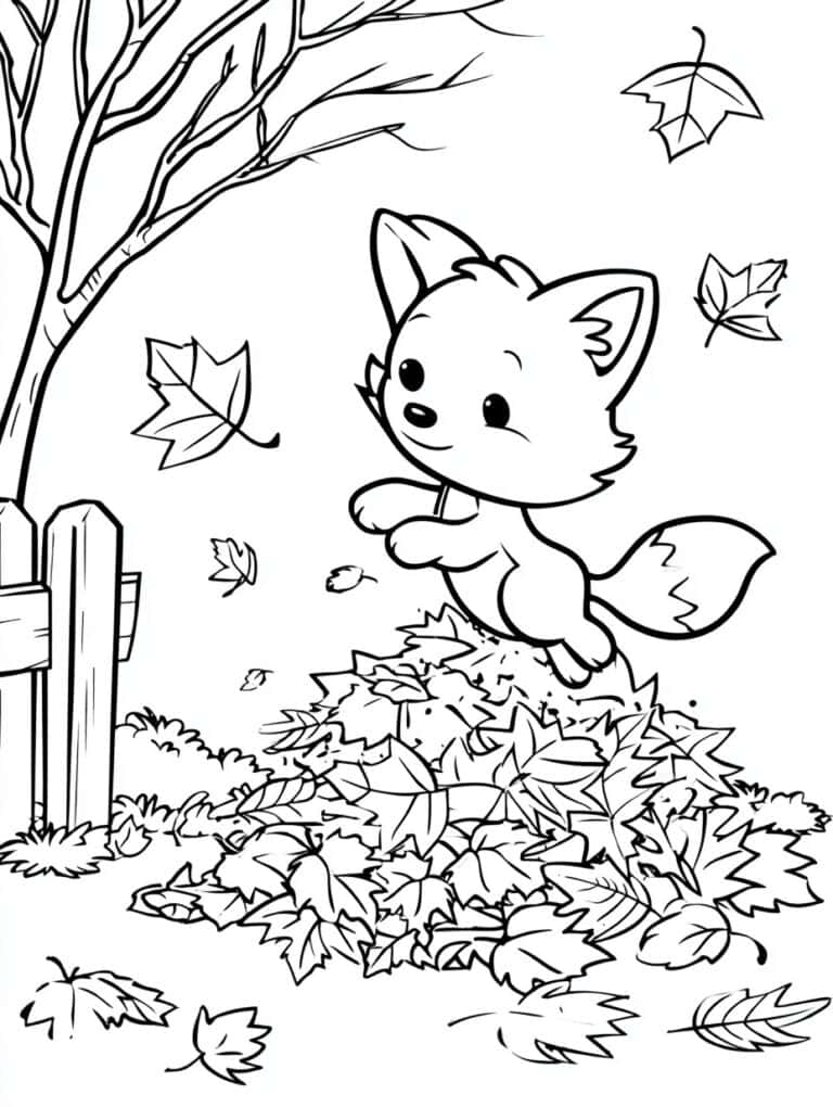 4. Fox Jumping in Leaf Pile