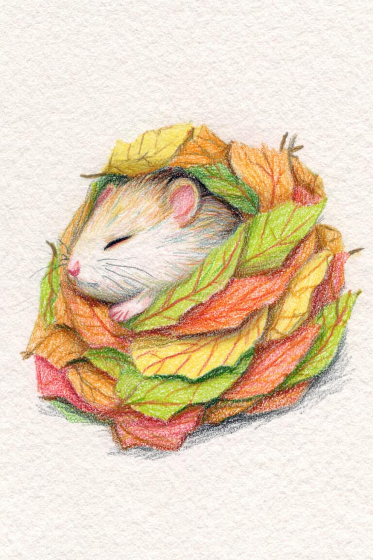 25. Hamster with Leaf Blanket